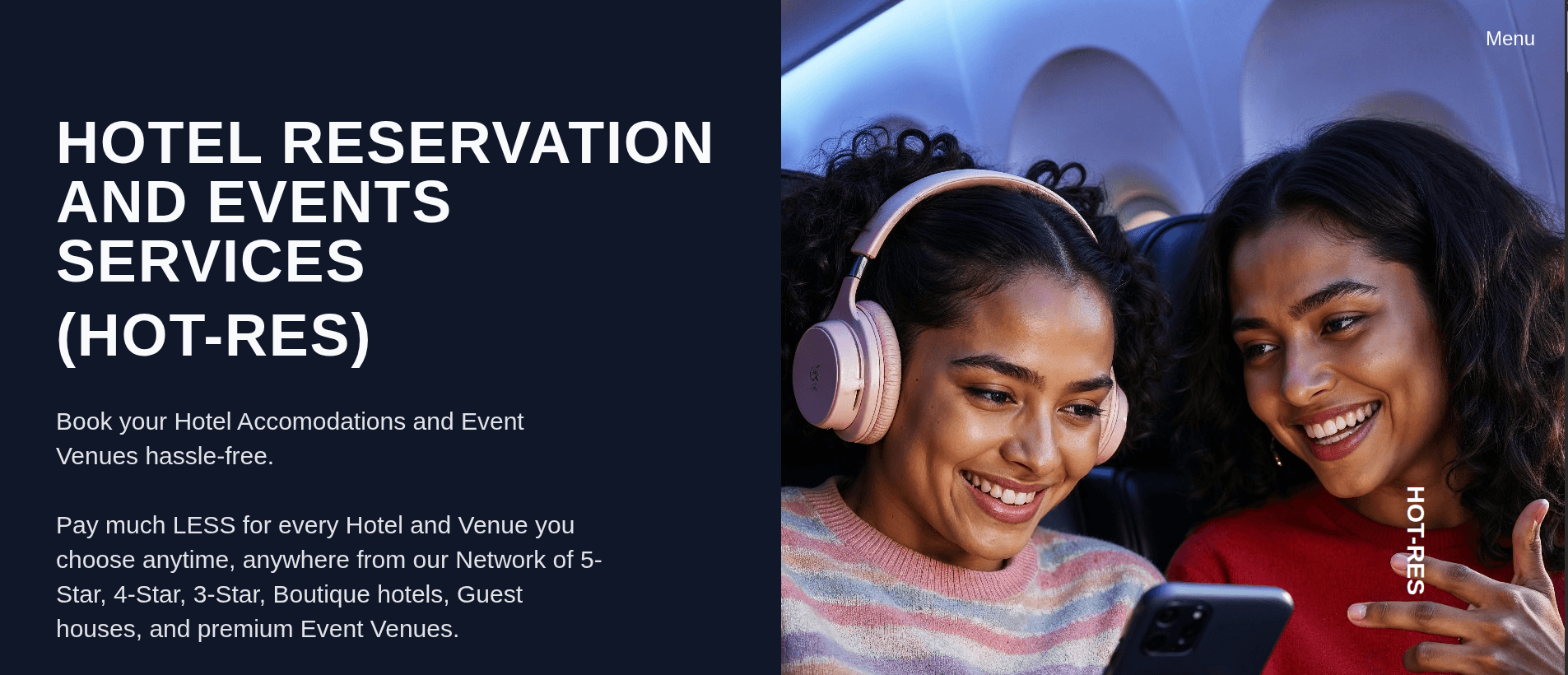 Hotel Reservation and Events Services screenshot